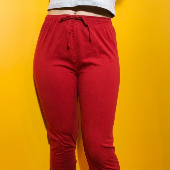 Lounge Pant Jogger Leggings in Red - Picture 4 of 4
